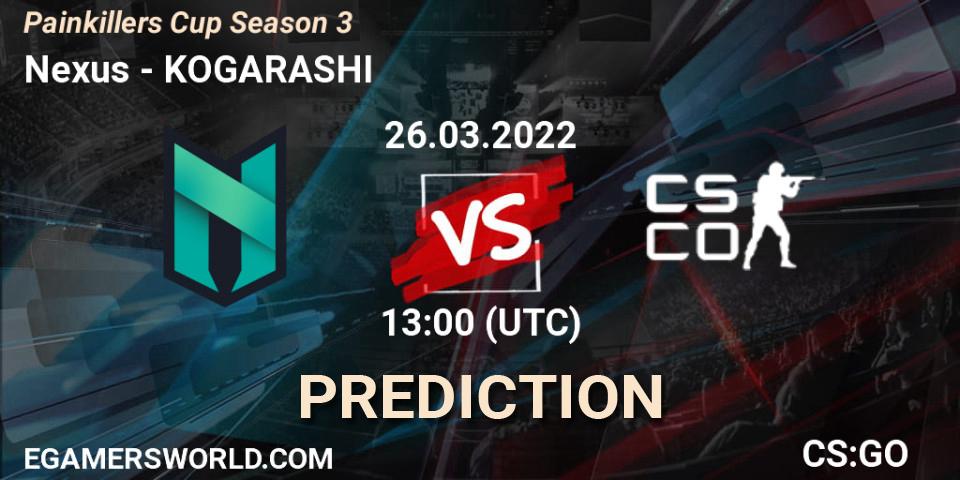 Nexus - KOGARASHI: ennuste. 28.03.2022 at 15:00, Counter-Strike (CS2), Painkillers Cup Season 3