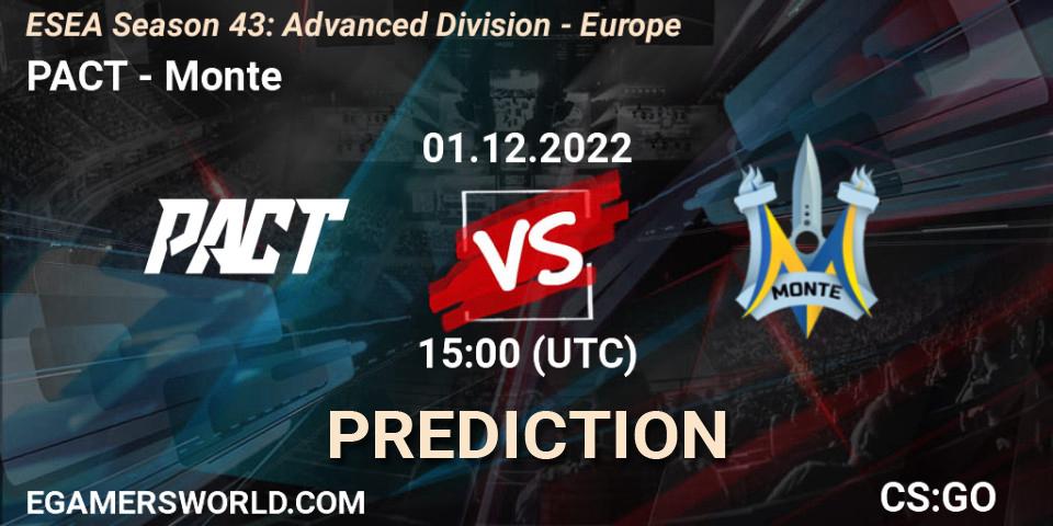 PACT - Monte: ennuste. 01.12.22, CS2 (CS:GO), ESEA Season 43: Advanced Division - Europe