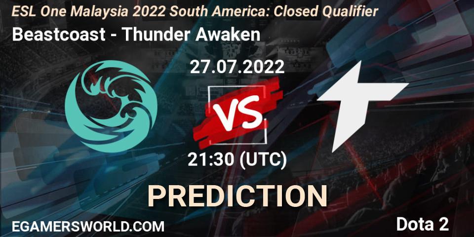 Beastcoast - Thunder Awaken: ennuste. 27.07.2022 at 21:41, Dota 2, ESL One Malaysia 2022 South America: Closed Qualifier