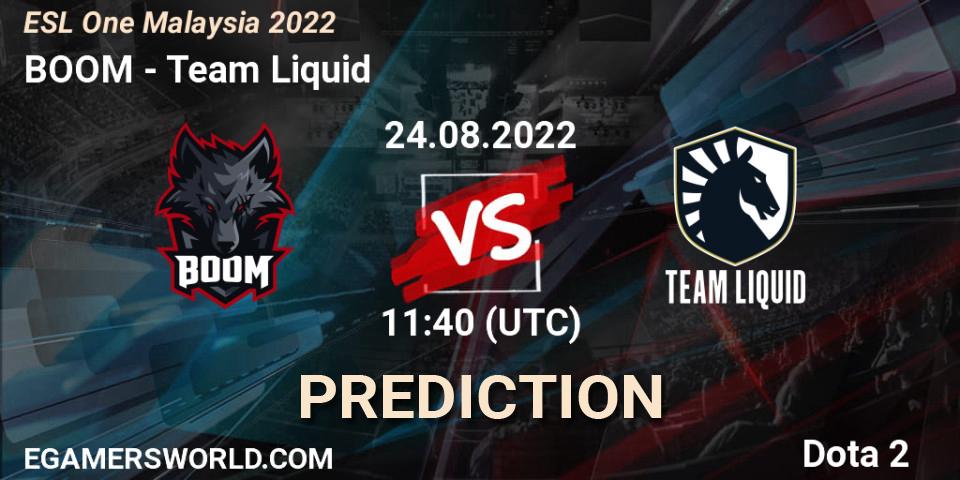 BOOM - Team Liquid: ennuste. 24.08.22, Dota 2, ESL One Malaysia 2022