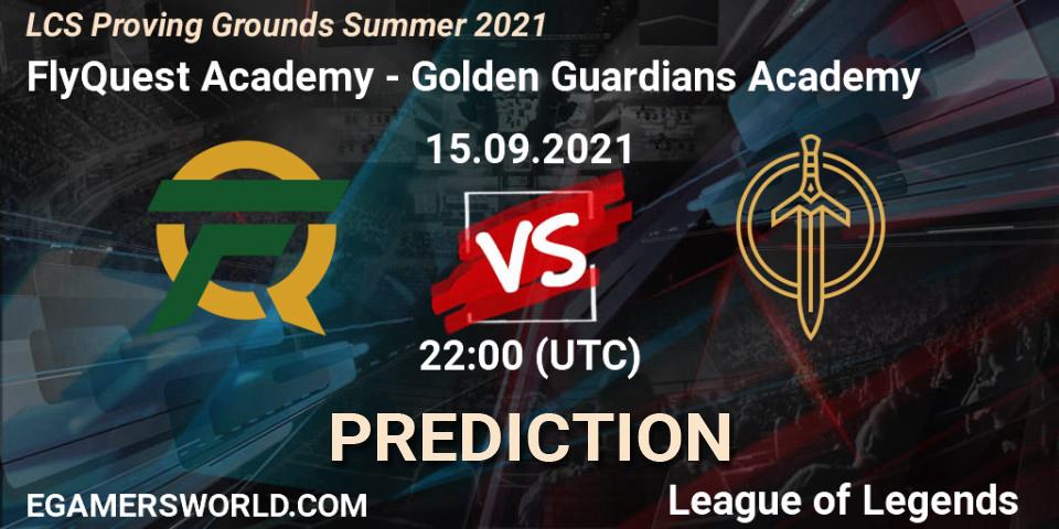 FlyQuest Academy - Golden Guardians Academy: ennuste. 15.09.21, LoL, LCS Proving Grounds Summer 2021