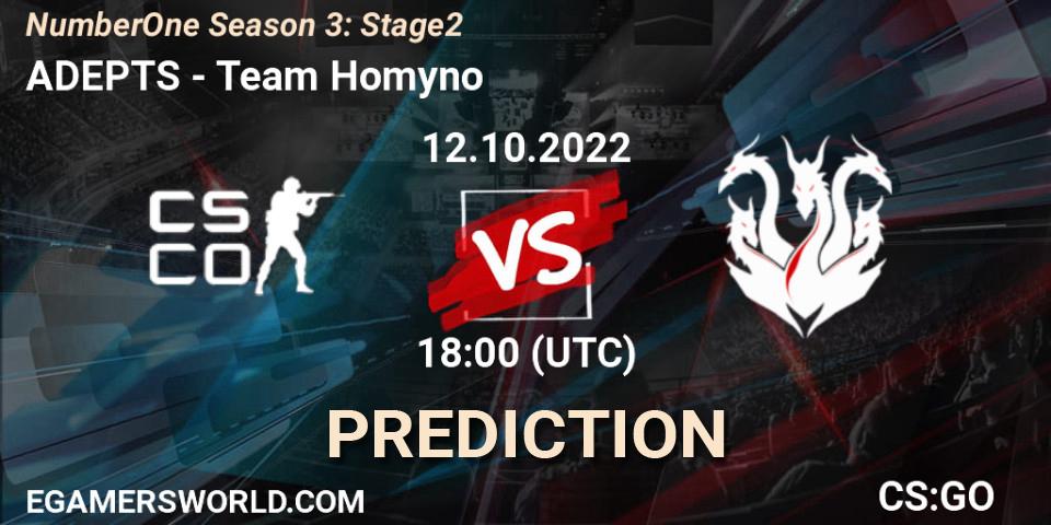 ADEPTS - Team Homyno: ennuste. 12.10.2022 at 18:00, Counter-Strike (CS2), NumberOne Season 3: Stage 2