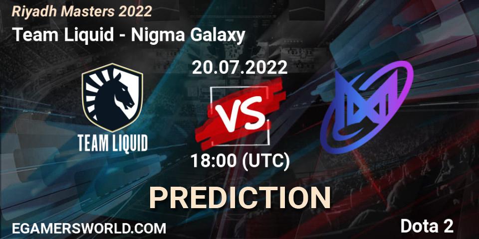 Team Liquid - Nigma Galaxy: ennuste. 20.07.2022 at 18:00, Dota 2, Riyadh Masters 2022