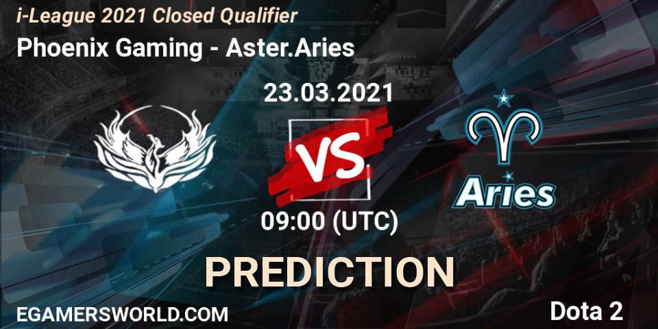 Phoenix Gaming - Aster.Aries: ennuste. 23.03.2021 at 09:10, Dota 2, i-League 2021 Closed Qualifier