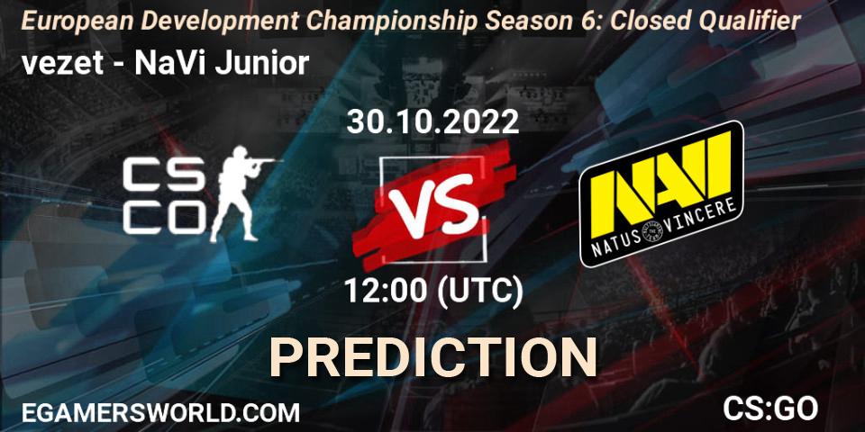 vezet - NaVi Junior: ennuste. 30.10.2022 at 12:00, Counter-Strike (CS2), European Development Championship Season 6: Closed Qualifier