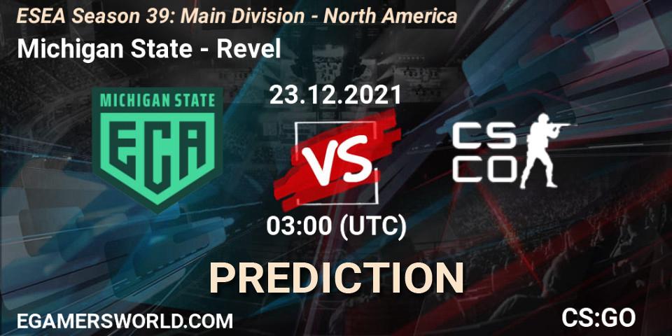 Michigan State - Revel: ennuste. 29.12.2021 at 03:00, Counter-Strike (CS2), ESEA Season 39: Main Division - North America