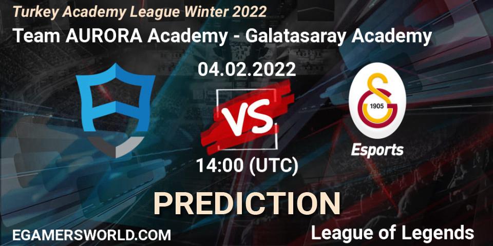 Team AURORA Academy - Galatasaray Academy: ennuste. 04.02.2022 at 14:00, LoL, Turkey Academy League Winter 2022