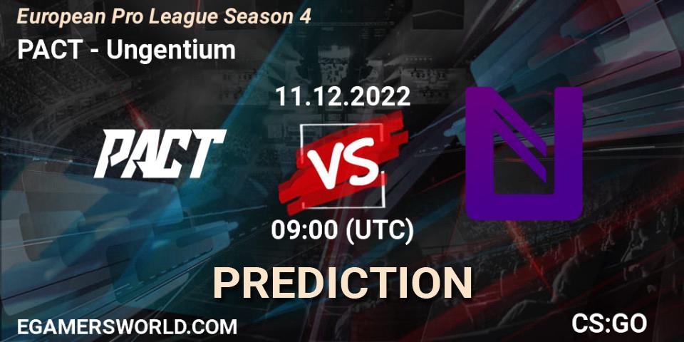 PACT - Ungentium: ennuste. 12.12.2022 at 09:00, Counter-Strike (CS2), European Pro League Season 4