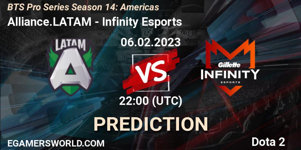 Alliance.LATAM - Infinity Esports: ennuste. 07.02.23, Dota 2, BTS Pro Series Season 14: Americas