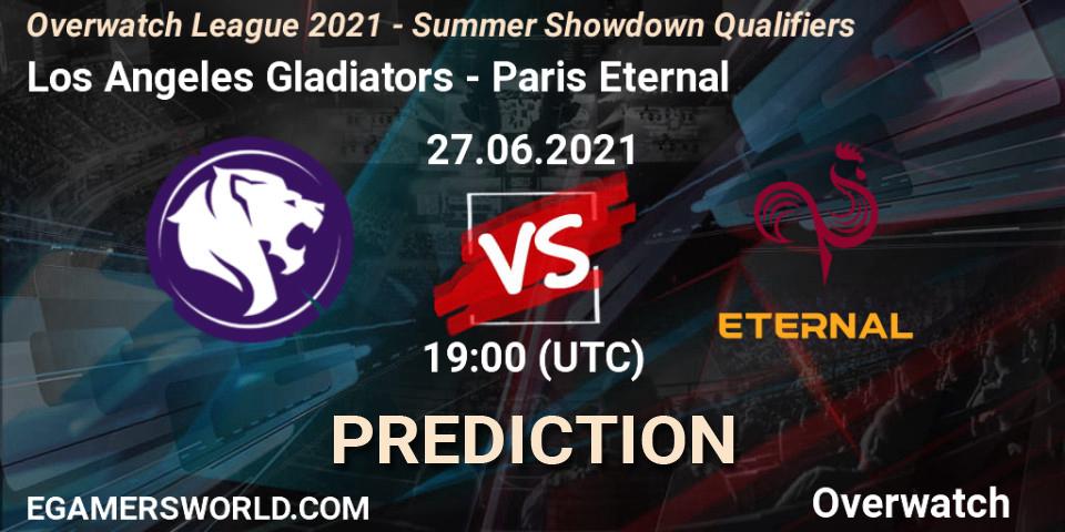 Los Angeles Gladiators - Paris Eternal: ennuste. 27.06.2021 at 19:00, Overwatch, Overwatch League 2021 - Summer Showdown Qualifiers