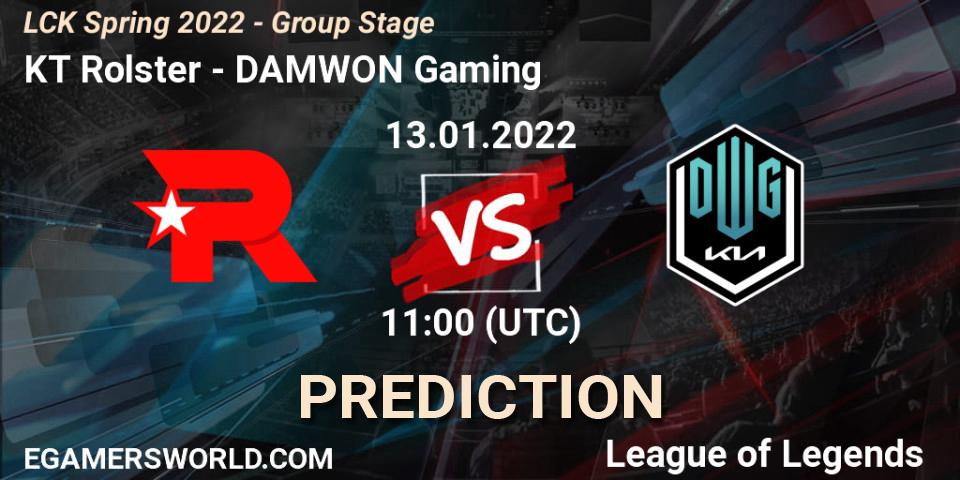 KT Rolster - DAMWON Gaming: ennuste. 13.01.2022 at 11:45, LoL, LCK Spring 2022 - Group Stage