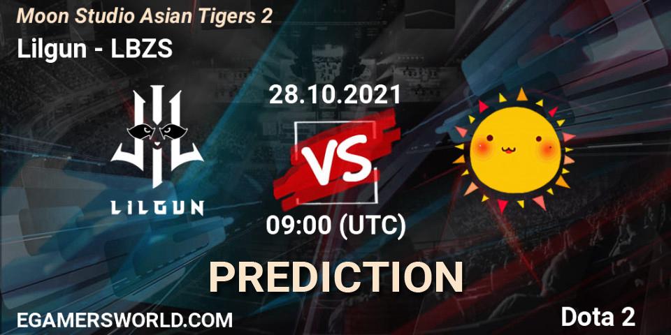Lilgun - LBZS: ennuste. 28.10.2021 at 09:11, Dota 2, Moon Studio Asian Tigers 2