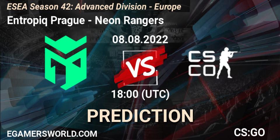 Entropiq Prague - Neon Rangers: ennuste. 13.09.2022 at 14:00, Counter-Strike (CS2), ESEA Season 42: Advanced Division - Europe