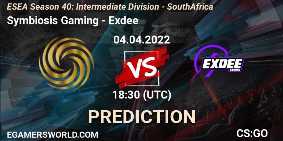 Symbiosis Gaming - Exdee: ennuste. 04.04.22, CS2 (CS:GO), ESEA Season 40: Intermediate Division - South Africa