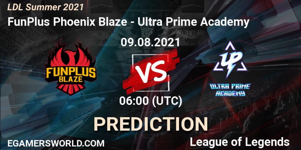 FunPlus Phoenix Blaze - Ultra Prime Academy: ennuste. 09.08.2021 at 07:00, LoL, LDL Summer 2021