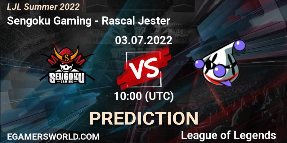Sengoku Gaming - Rascal Jester: ennuste. 03.07.2022 at 10:00, LoL, LJL Summer 2022