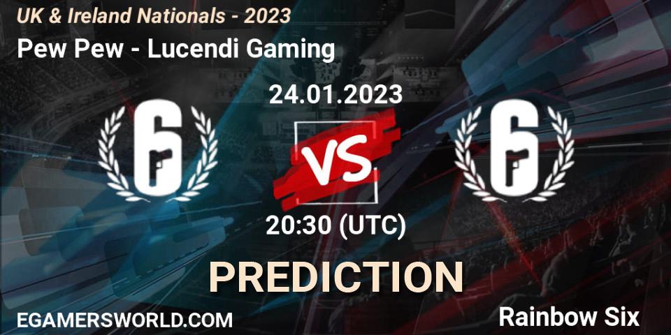 Pew Pew - Lucendi Gaming: ennuste. 24.01.2023 at 20:30, Rainbow Six, UK & Ireland Nationals - 2023