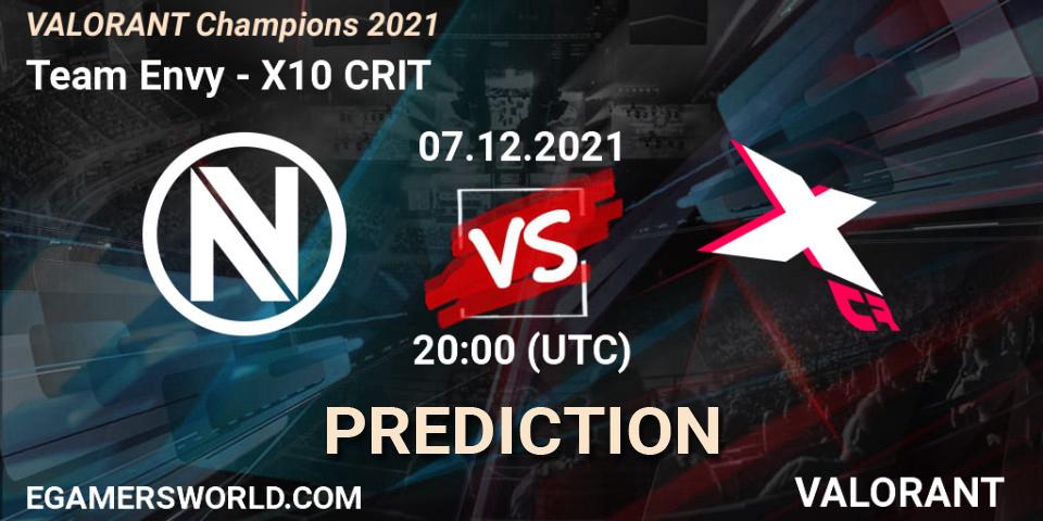 Team Envy - X10 CRIT: ennuste. 07.12.2021 at 21:00, VALORANT, VALORANT Champions 2021