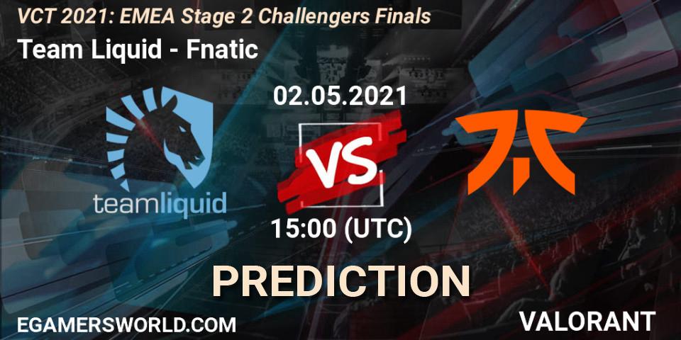 Team Liquid - Fnatic: ennuste. 02.05.2021 at 15:00, VALORANT, VCT 2021: EMEA Stage 2 Challengers Finals
