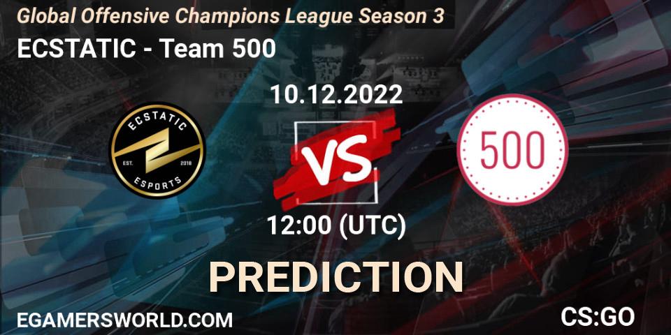 ECSTATIC - Team 500: ennuste. 10.12.22, CS2 (CS:GO), Global Offensive Champions League Season 3