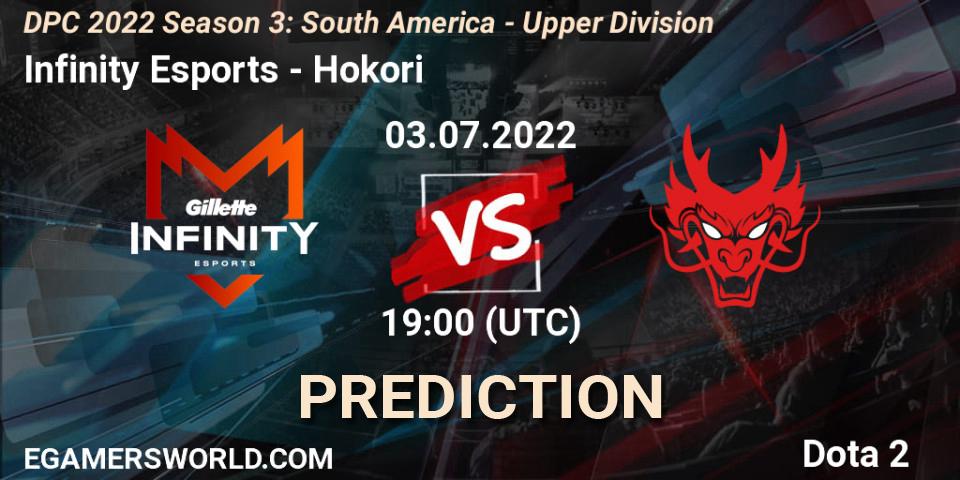 Infinity Esports - Hokori: ennuste. 03.07.2022 at 19:02, Dota 2, DPC SA 2021/2022 Tour 3: Division I