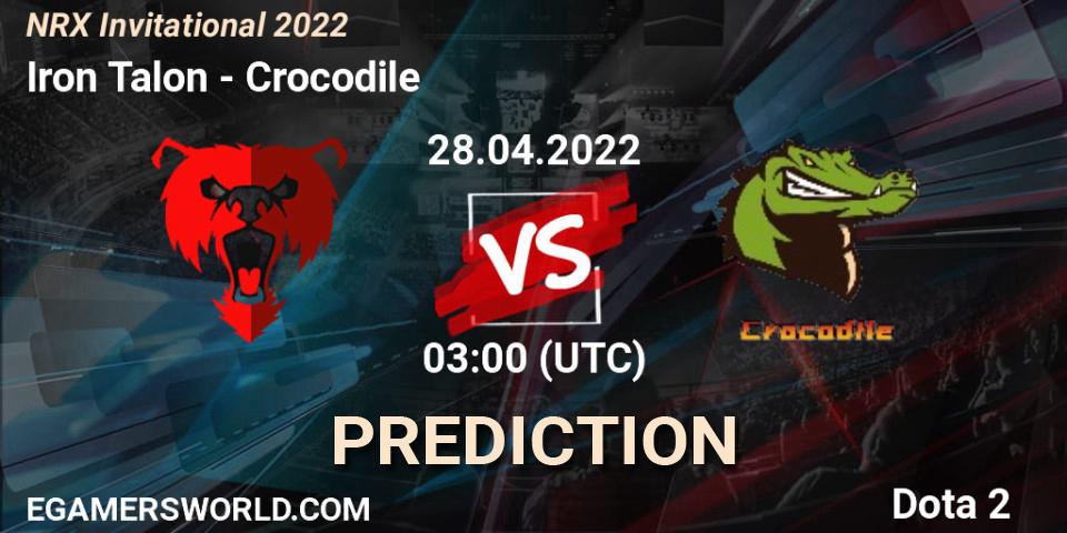 Iron Talon - Crocodile: ennuste. 28.04.2022 at 03:11, Dota 2, NRX Invitational 2022