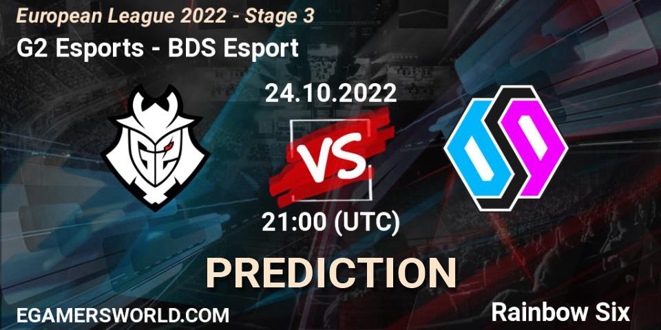 G2 Esports - BDS Esport: ennuste. 24.10.22, Rainbow Six, European League 2022 - Stage 3