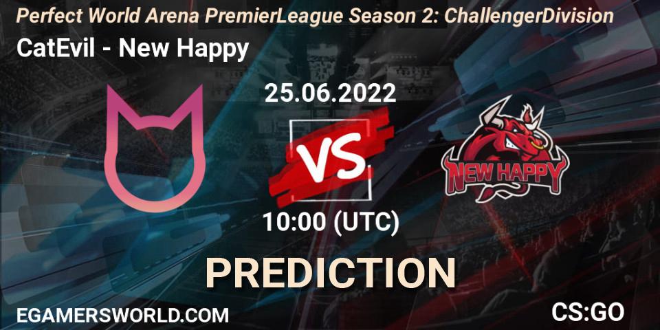 CatEvil - New Happy: ennuste. 25.06.2022 at 09:00, Counter-Strike (CS2), Perfect World Arena Premier League Season 2: Challenger Division
