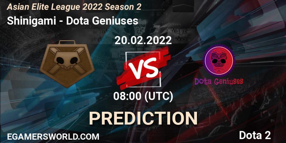 Shinigami - Dota Geniuses: ennuste. 20.02.2022 at 08:01, Dota 2, Asian Elite League 2022 Season 2