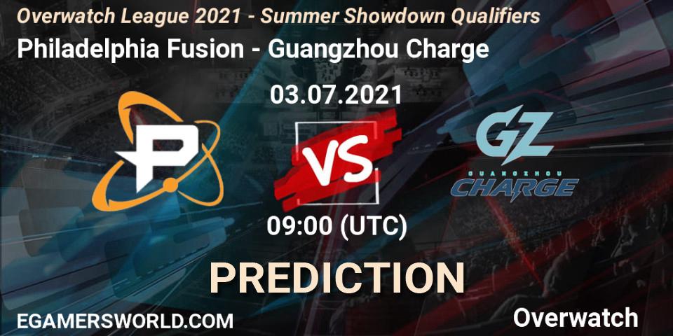 Philadelphia Fusion - Guangzhou Charge: ennuste. 03.07.2021 at 09:00, Overwatch, Overwatch League 2021 - Summer Showdown Qualifiers