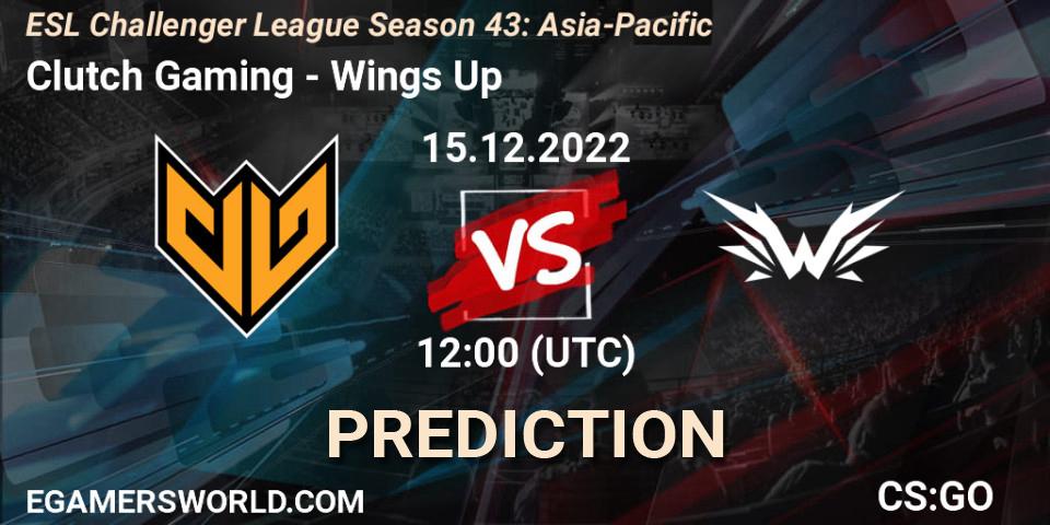 Clutch Gaming - Wings Up: ennuste. 15.12.2022 at 12:00, Counter-Strike (CS2), ESL Challenger League Season 43: Asia-Pacific
