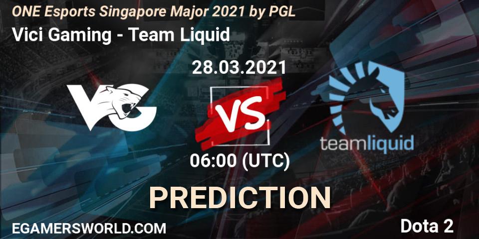 Vici Gaming - Team Liquid: ennuste. 28.03.21, Dota 2, ONE Esports Singapore Major 2021