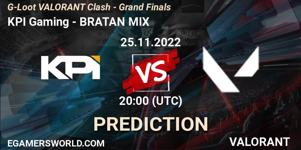 KPI Gaming - BRATAN MIX: ennuste. 25.11.2022 at 20:00, VALORANT, G-Loot VALORANT Clash - Grand Finals