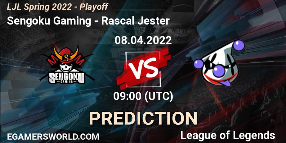 Sengoku Gaming - Rascal Jester: ennuste. 08.04.2022 at 09:00, LoL, LJL Spring 2022 - Playoff 