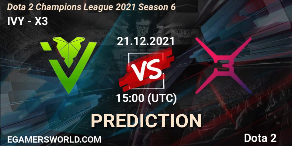 IVY - X3: ennuste. 21.12.2021 at 15:01, Dota 2, Dota 2 Champions League 2021 Season 6