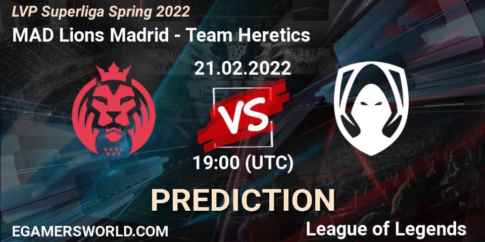 MAD Lions Madrid - Team Heretics: ennuste. 21.02.2022 at 17:00, LoL, LVP Superliga Spring 2022
