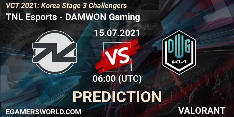 TNL Esports - DAMWON Gaming: ennuste. 15.07.2021 at 06:00, VALORANT, VCT 2021: Korea Stage 3 Challengers