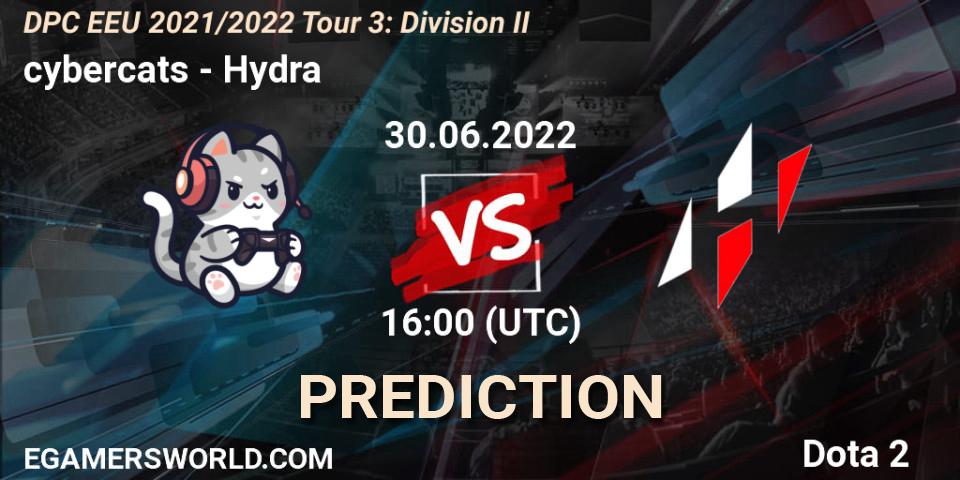 cybercats - Hydra: ennuste. 30.06.2022 at 16:38, Dota 2, DPC EEU 2021/2022 Tour 3: Division II