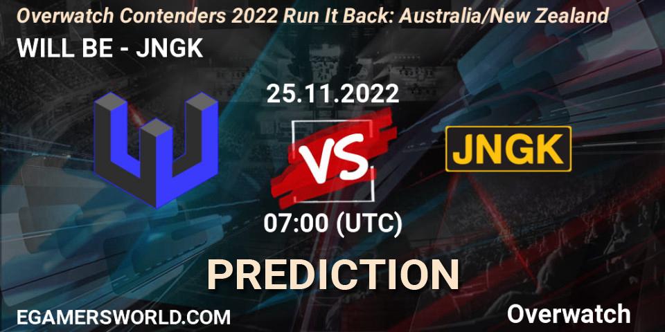 WILL BE - JNGK: ennuste. 25.11.2022 at 07:00, Overwatch, Overwatch Contenders 2022 - Australia/New Zealand - November