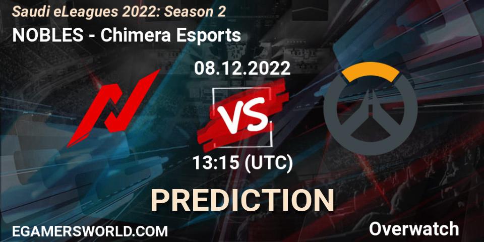NOBLES - Chimera Esports: ennuste. 08.12.22, Overwatch, Saudi eLeagues 2022: Season 2