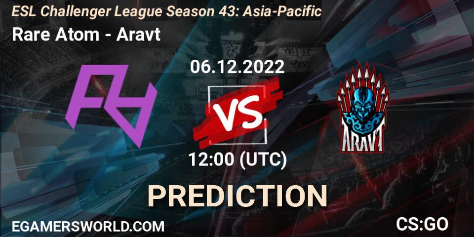 Rare Atom - Aravt: ennuste. 06.12.2022 at 12:00, Counter-Strike (CS2), ESL Challenger League Season 43: Asia-Pacific