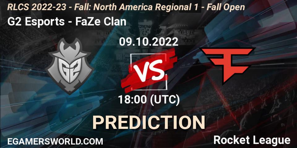 G2 Esports - FaZe Clan: ennuste. 09.10.2022 at 17:55, Rocket League, RLCS 2022-23 - Fall: North America Regional 1 - Fall Open