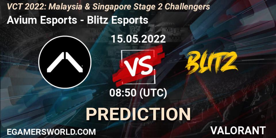 Avium Esports - Blitz Esports: ennuste. 15.05.2022 at 08:50, VALORANT, VCT 2022: Malaysia & Singapore Stage 2 Challengers