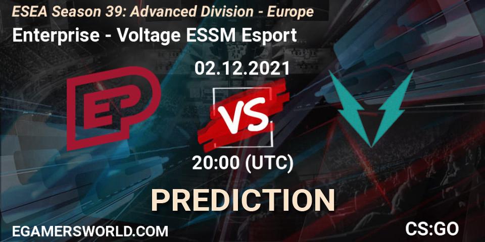 Enterprise - Voltage ESSM Esport: ennuste. 02.12.2021 at 20:00, Counter-Strike (CS2), ESEA Season 39: Advanced Division - Europe