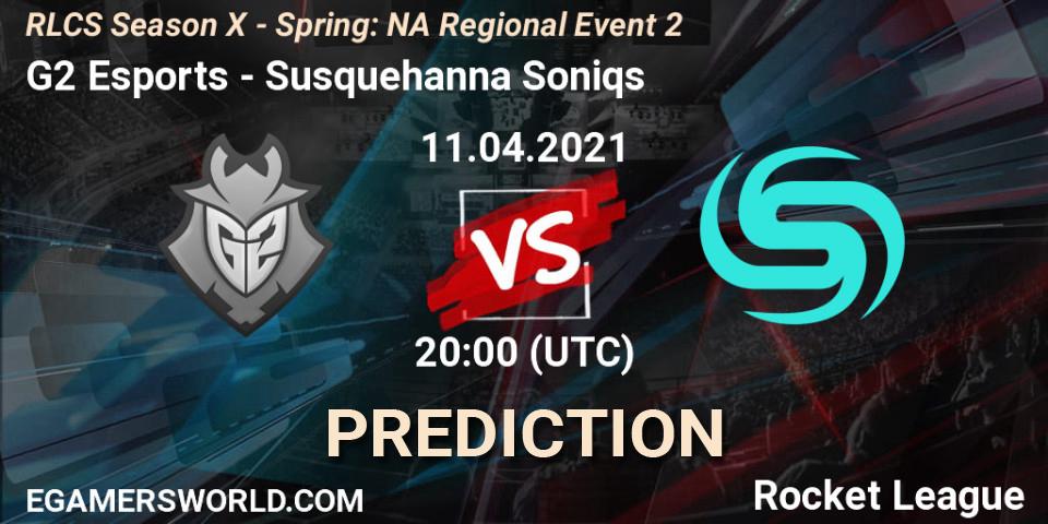 G2 Esports - Susquehanna Soniqs: ennuste. 11.04.2021 at 20:00, Rocket League, RLCS Season X - Spring: NA Regional Event 2