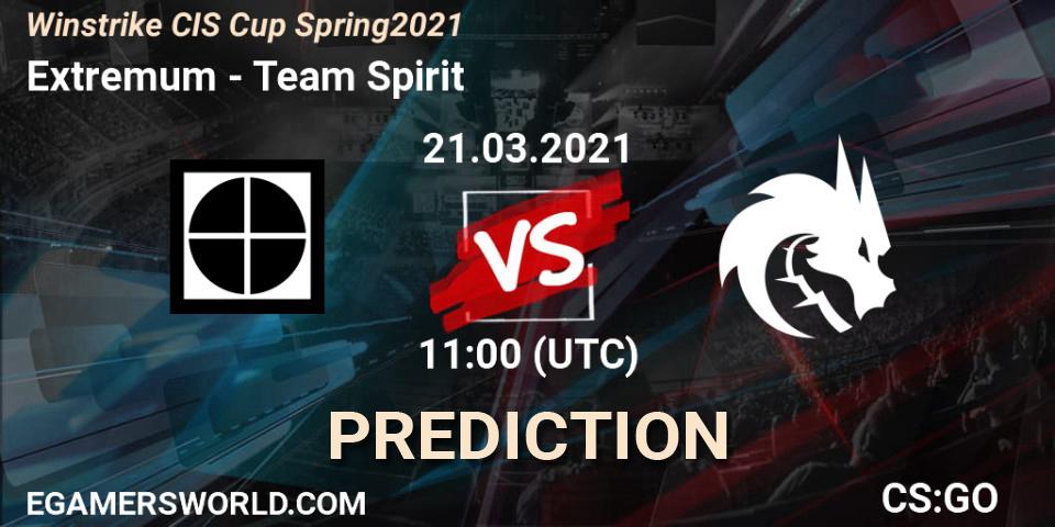 Extremum - Team Spirit: ennuste. 21.03.2021 at 12:30, Counter-Strike (CS2), Winstrike CIS Cup Spring 2021