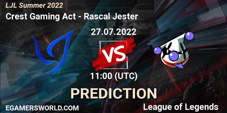 Crest Gaming Act - Rascal Jester: ennuste. 27.07.2022 at 11:00, LoL, LJL Summer 2022