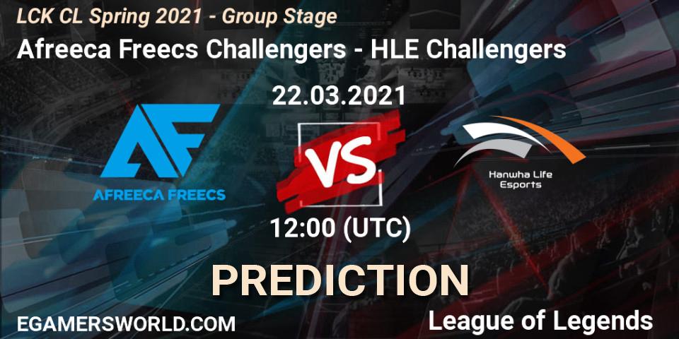 Afreeca Freecs Challengers - HLE Challengers: ennuste. 22.03.2021 at 12:00, LoL, LCK CL Spring 2021 - Group Stage