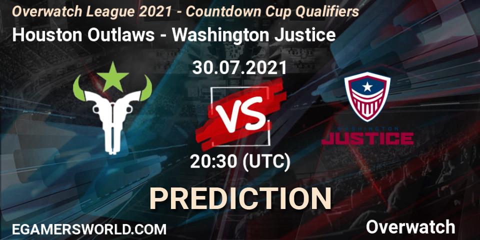Houston Outlaws - Washington Justice: ennuste. 30.07.21, Overwatch, Overwatch League 2021 - Countdown Cup Qualifiers