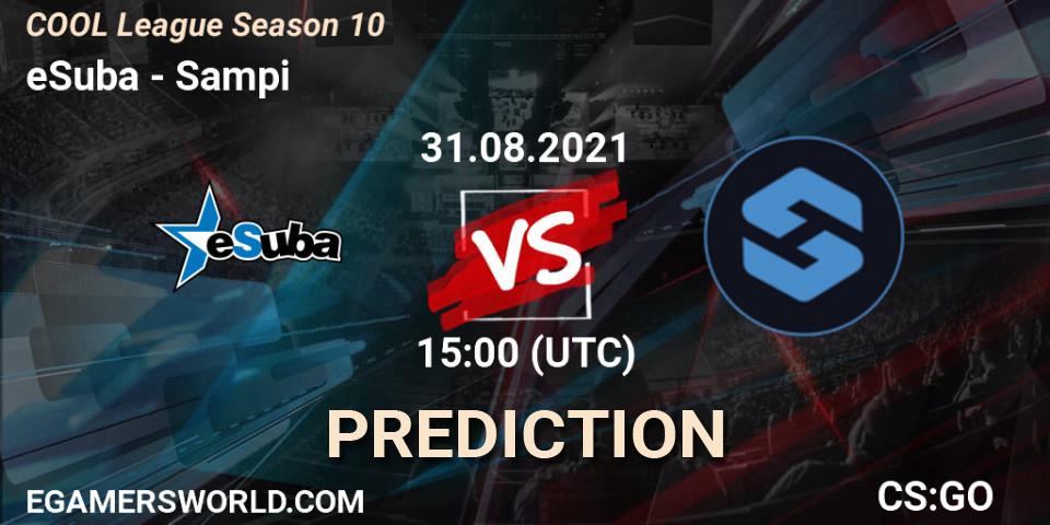 eSuba - Sampi: ennuste. 31.08.2021 at 15:00, Counter-Strike (CS2), COOL League Season 10